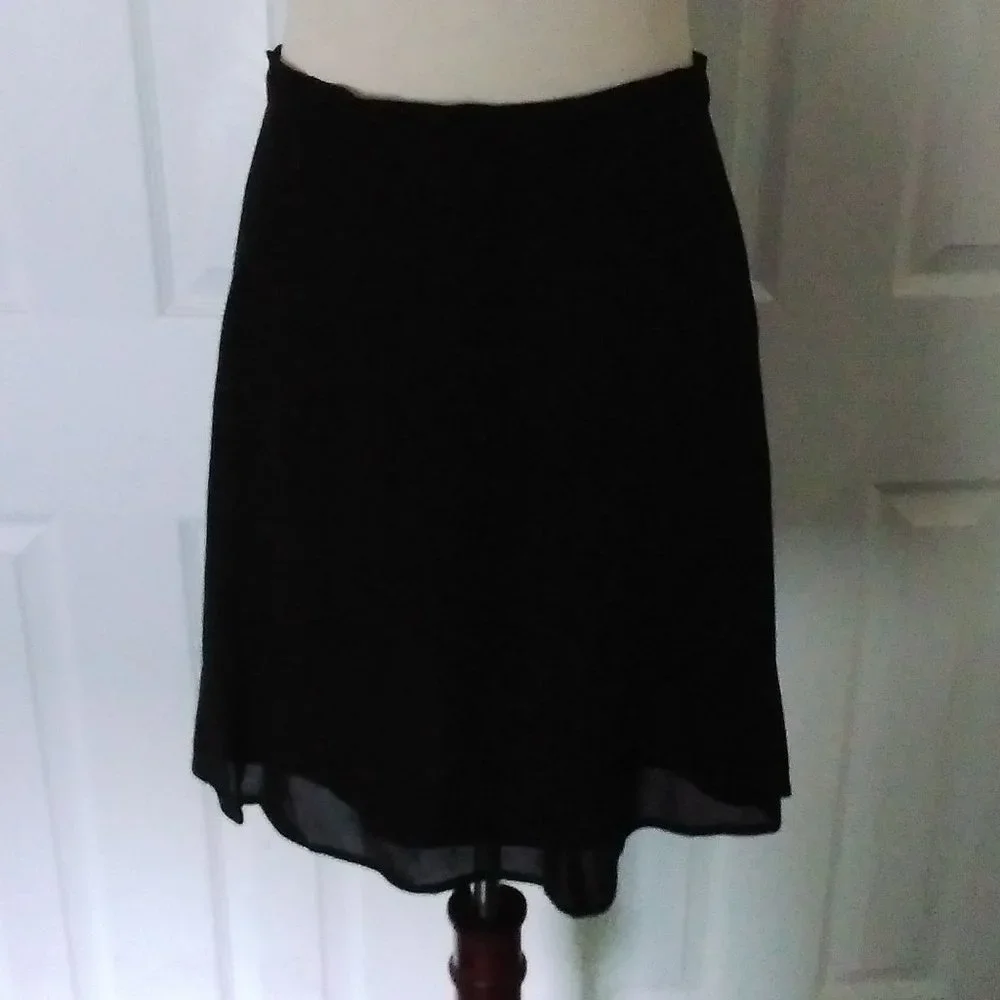Bebe San Francisco Black Swing Midi Skirt Size 12 - Picture 1 of 5